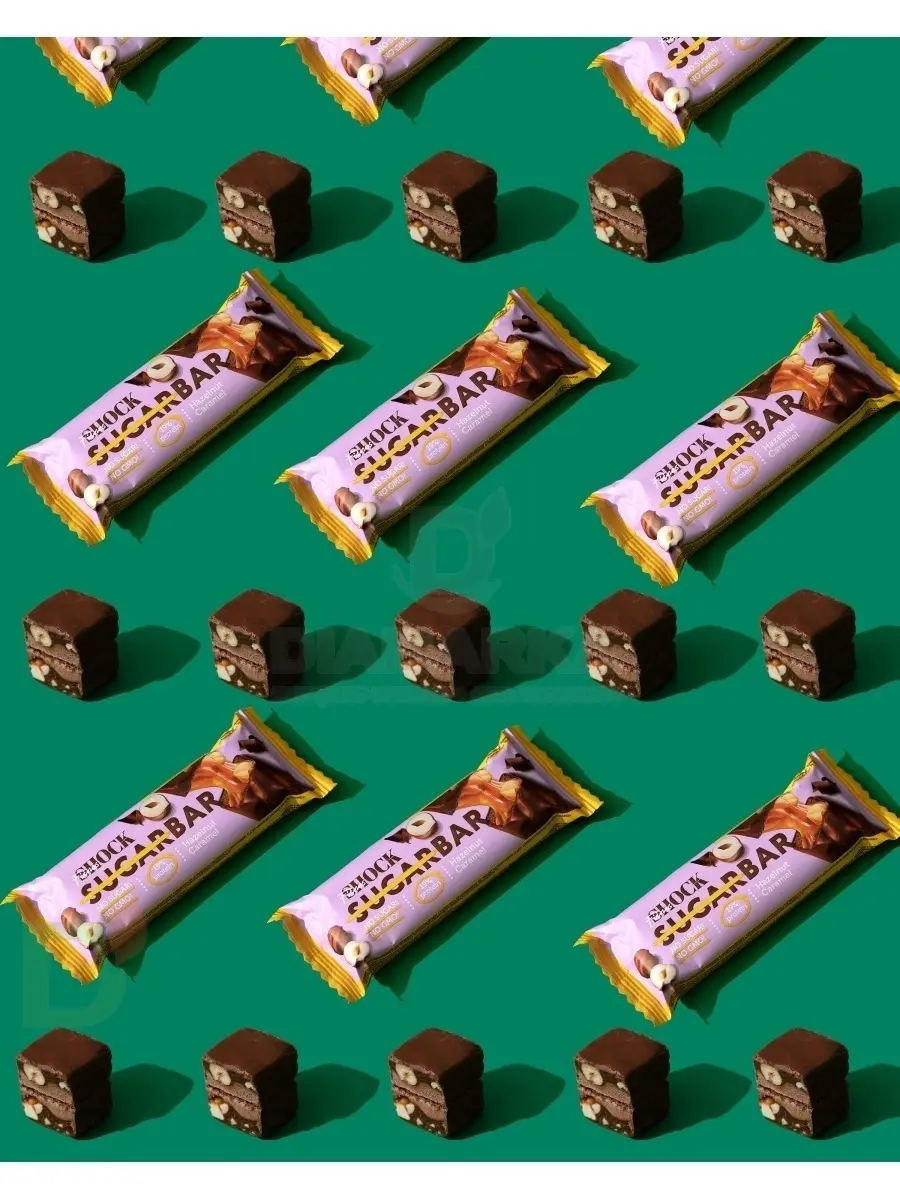 Батончик протеиновый FitnesShock Шоколадная карамель-фундук 50гр. в Краснодаре