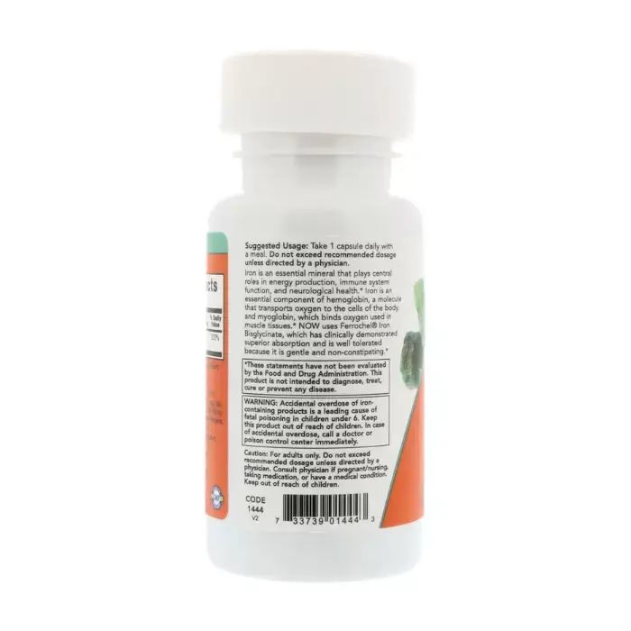 Витамины NOW Железо двойной силы для поддержания иммунитета и ЦНС, 36 мг, 90 шт в Краснодаре