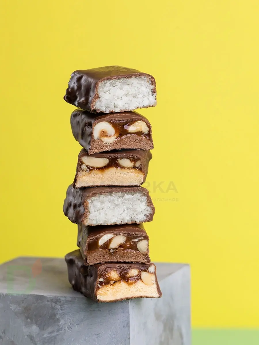 Батончик протеиновый FitnesShock Шоколадная карамель-фундук 50гр. в Краснодаре