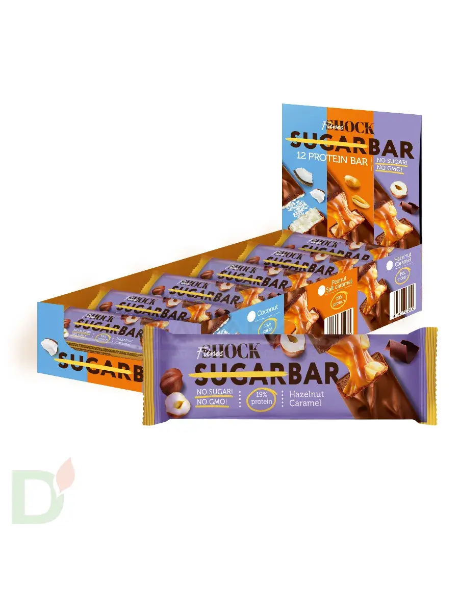 Батончик протеиновый FitnesShock Шоколадная карамель-фундук 50гр. в Краснодаре