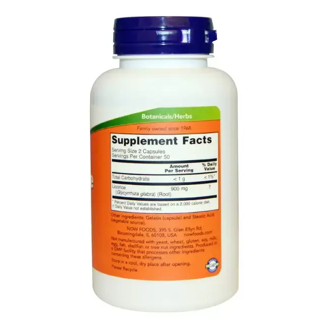 Витамины NOW Корень солодки с противовоспалительным действием, 450 мг, 100 шт в Краснодаре