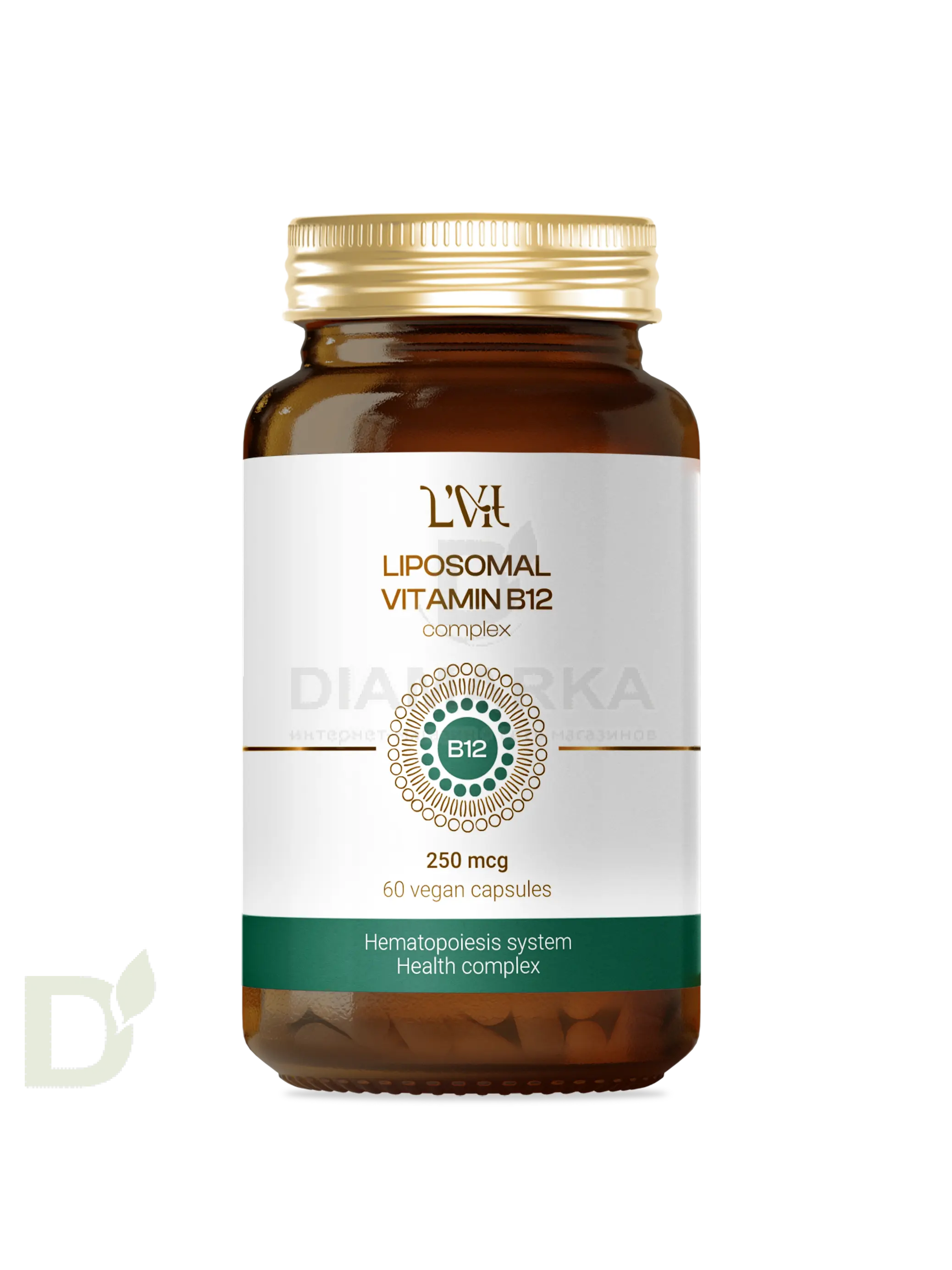 Витамины L'Vit Liposomal Vitamin B12+B9 complex, 250+200 мг в 1 капсуле, 60 капс в Краснодаре