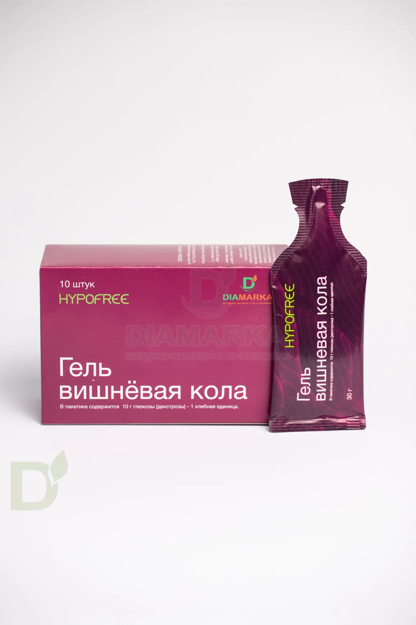 Гель HYPOFREE DIAMARKA 1ХЕ Вишневая Кола, мягкая упаковка, 10 саше по 30мл в Краснодаре