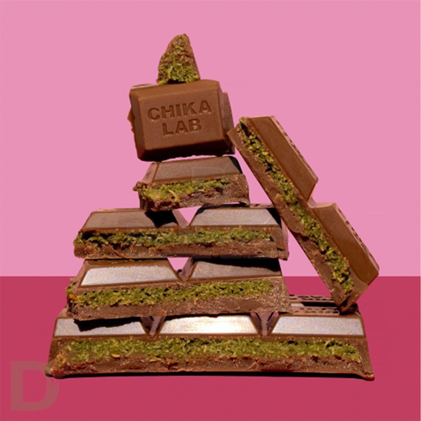 Шоколад молочный Дубайский с начинкой без сахара CHIKALAB 100 гр