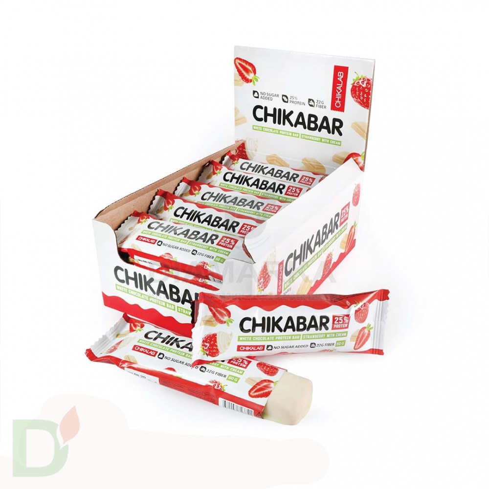 Батончик CHIKALAB глазированный с начинкой Клубника со сливками 60гр. в Краснодаре