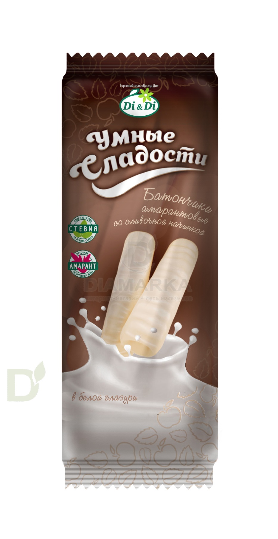 Батончик без сахара Умные сладости сливочная начинка в белой глазури 20гр. в Краснодаре
