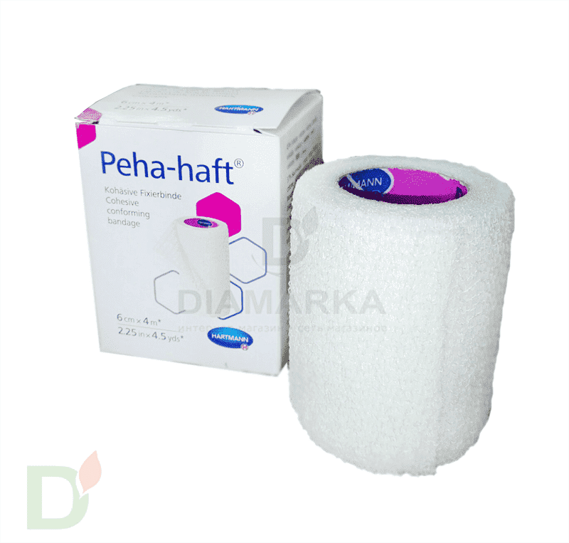Бинт самофиксирующийся Пеха-хафт (Peha-haft), 6см х 4 м, Белый в Краснодаре