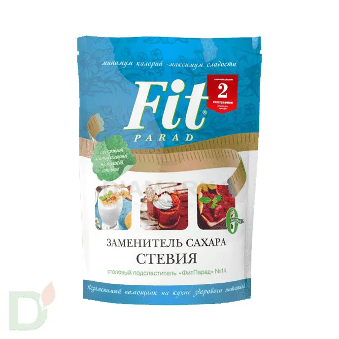 ФитПарад №14 заменитель сахара на эритритоле и стевии, дой-пак 150 гр.