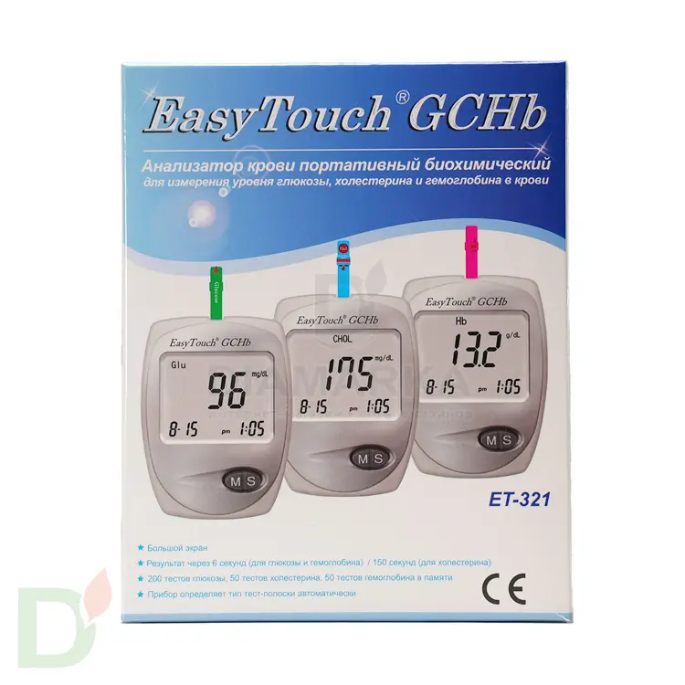 Анализатор крови EasyTouch GCHB на глюкозу, холестерин и гемоглобин